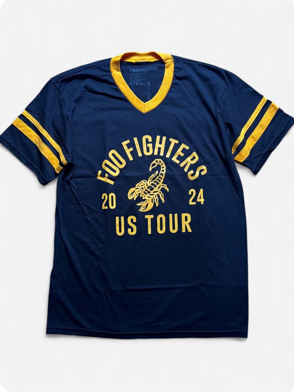 NEW Foo Fighters 2024 US Tour Merch Jaffe Black Yellow T Shirt Mens Size Large L